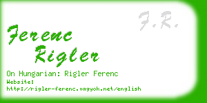 ferenc rigler business card